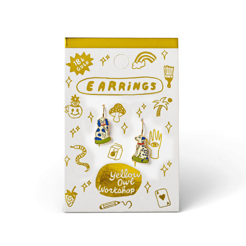 Staffordshire Dogs Drop Earrings