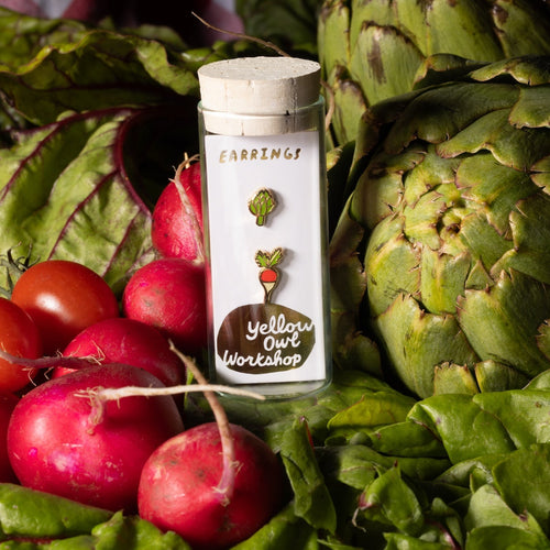 Radish & Artichoke Earrings