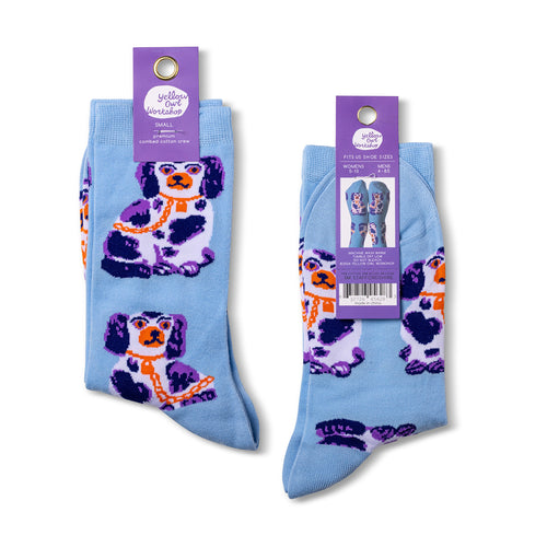 Stafford Dogs crew socks packaging front and back by Yellow Owl Workshop