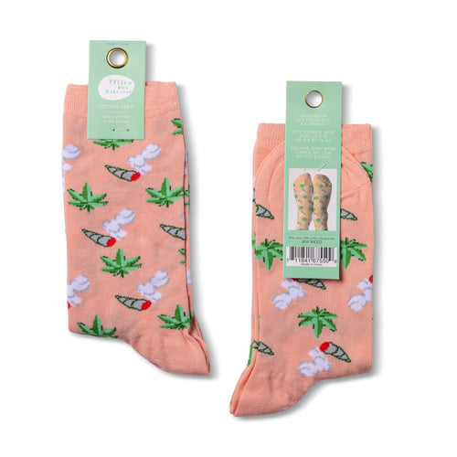 Weed crew socks small size packaging front and back by Yellow Owl Workshop